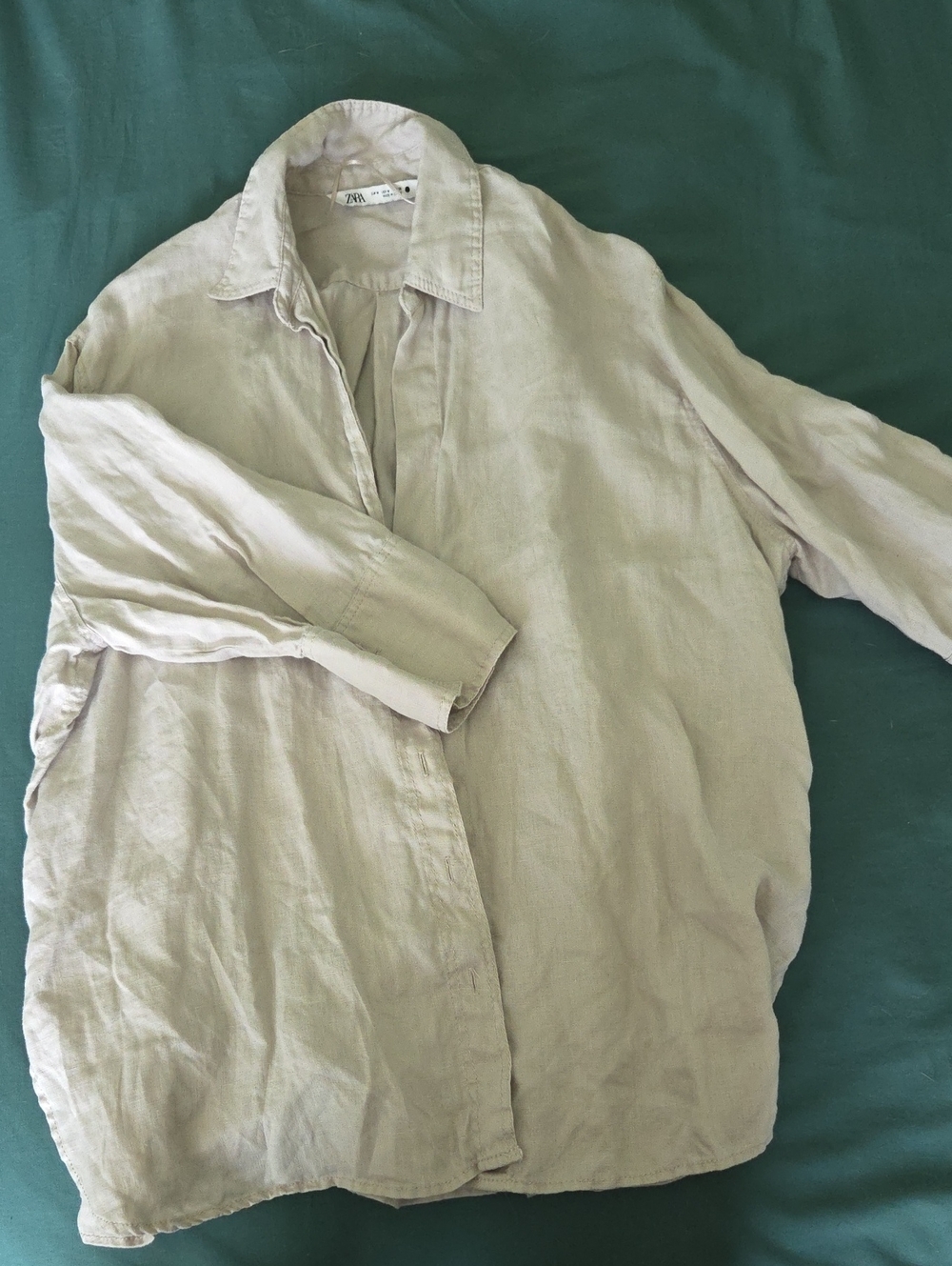 Zara Cream Lightweight 100% Linen Shirt